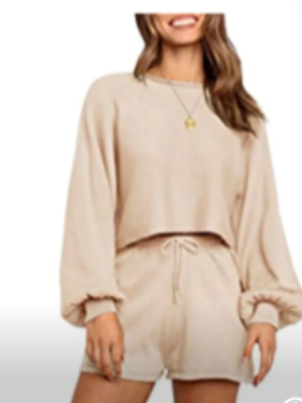 ZESICA peach top & short lounge set, M